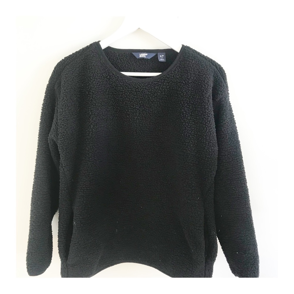 Lands End Black Fleece Top.  Size S (6-8) GUC